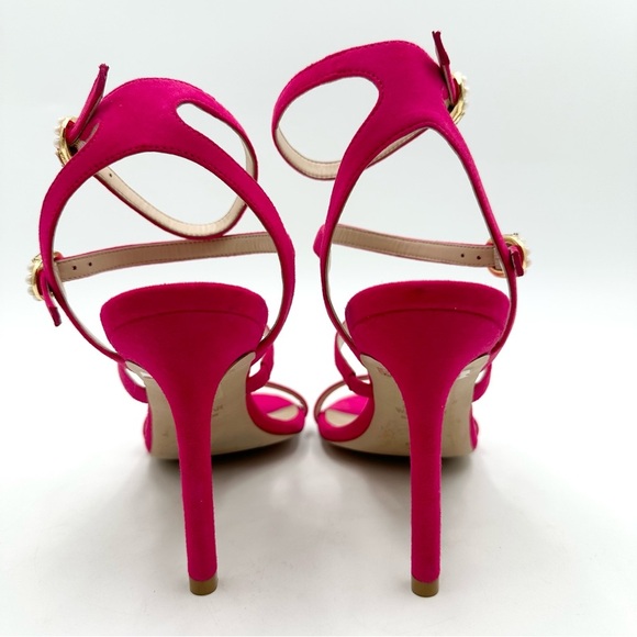 Stuart Weitzman Dazzle Gladiator 100 Sandal Suede Peonia Hot Pink - Picture 8 of 13